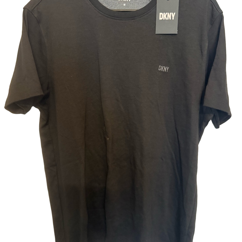 DKNY Black Short Sleeve Crew Neck Logo Tee